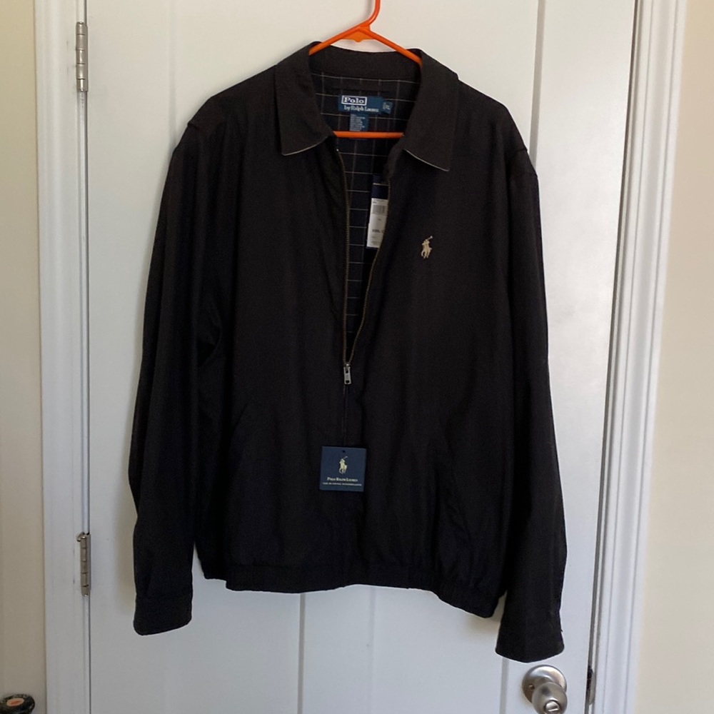 Polo Mens XL Windbreaker Jacket Black